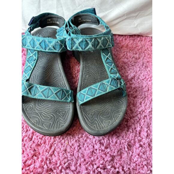 J-Sport By Jambu Womens Sandals 7 Teal/ Turquoise Slingback Geometric - Picture 8 of 11